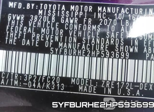 5YFBURHE2HP593699 фото 10