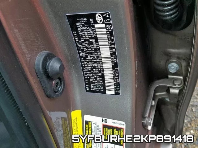 5YFBURHE2KP891418 фото 2