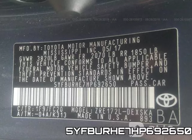 5YFBURHE7HP692650 фото 10