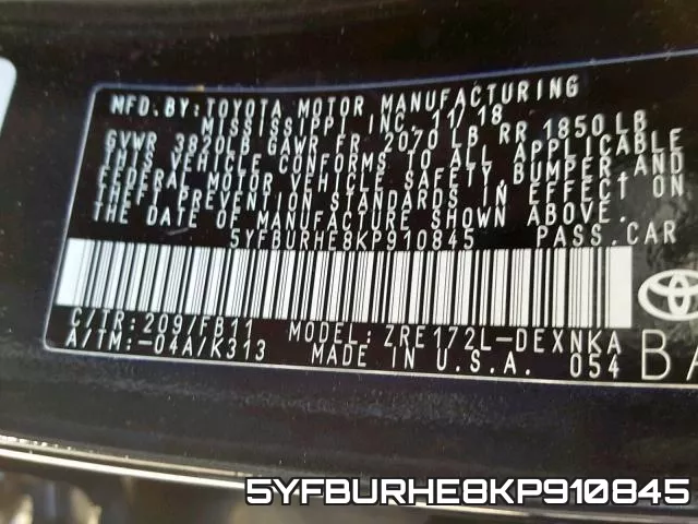 5YFBURHE8KP910845 фото 2