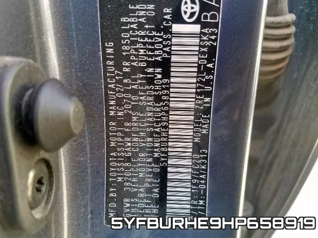 5YFBURHE9HP658919 фото 2
