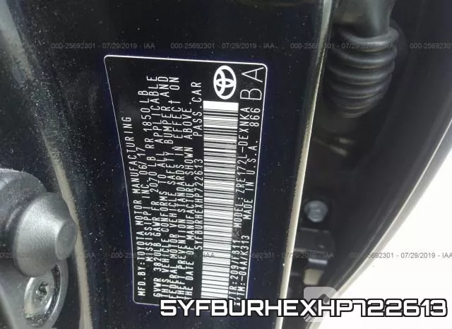 5YFBURHEXHP722613 фото 10