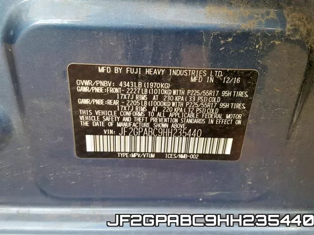 JF2GPABC9HH235440 фото 2
