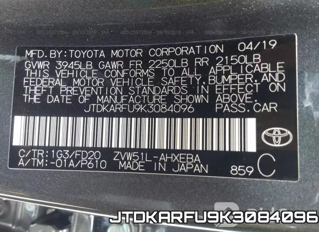 JTDKARFU9K3084096 фото 9