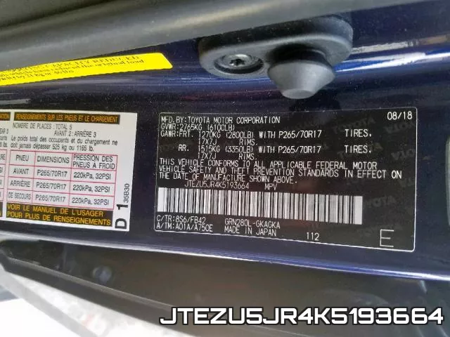 JTEZU5JR4K5193664 фото 2