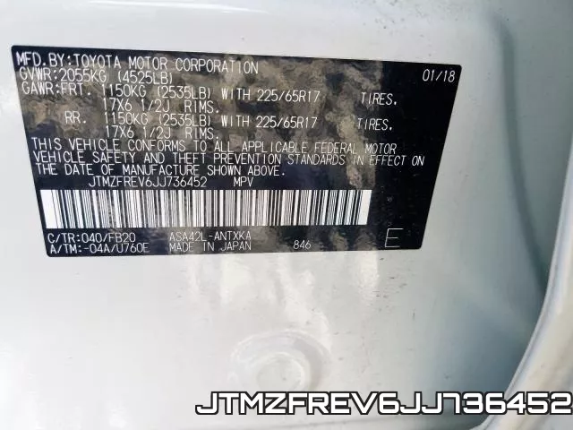 JTMZFREV6JJ736452 фото 2