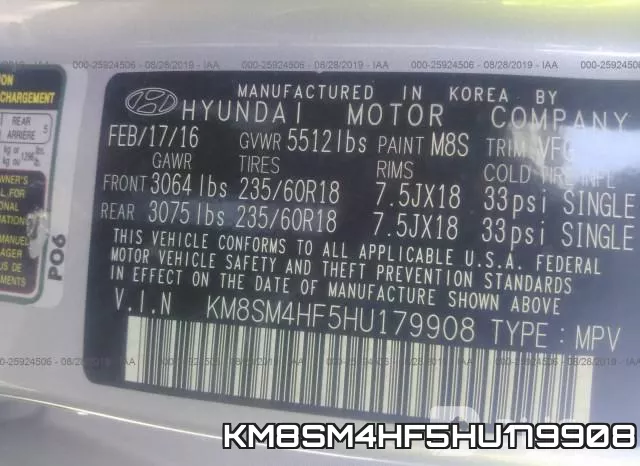 KM8SM4HF5HU179908 фото 10