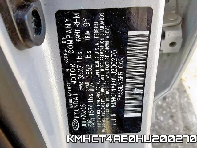 KMHCT4AE0HU200270 фото 2