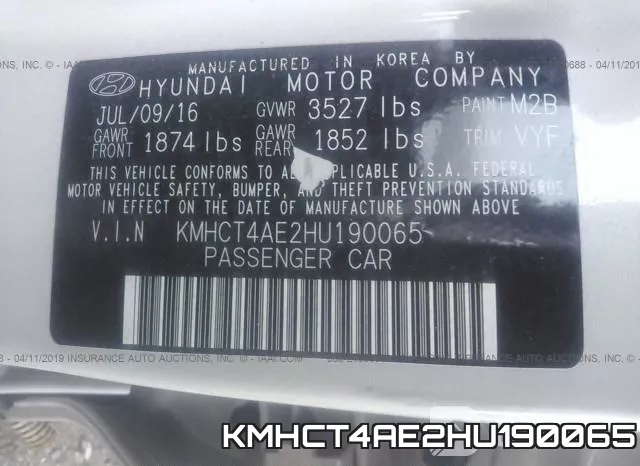 KMHCT4AE2HU190065 фото 10