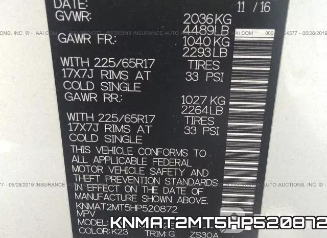KNMAT2MT5HP520872 фото 10