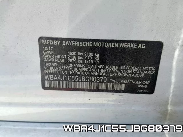 WBA4J1C55JBG80379 фото 2