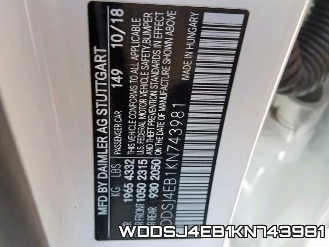 WDDSJ4EB1KN743981 фото 2