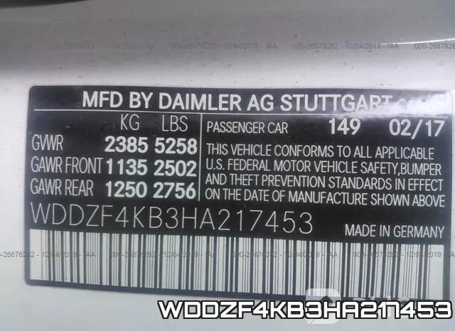WDDZF4KB3HA217453 фото 10