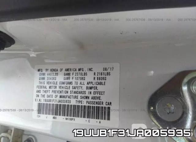 19UUB1F31JA005935 фото 10