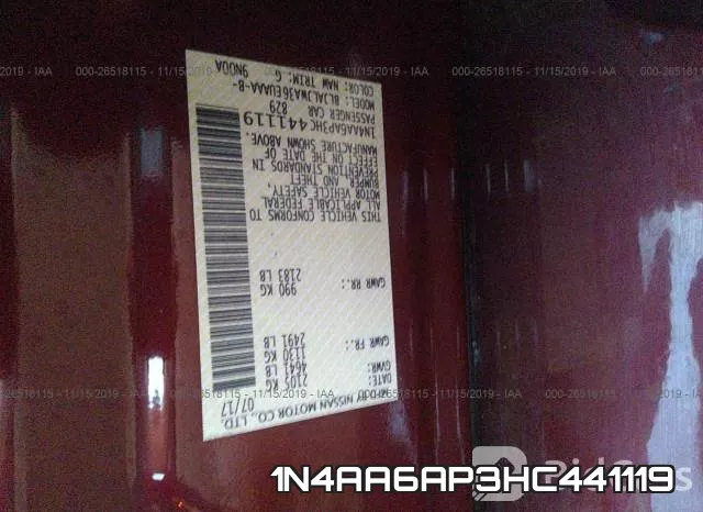 1N4AA6AP3HC441119 фото 10