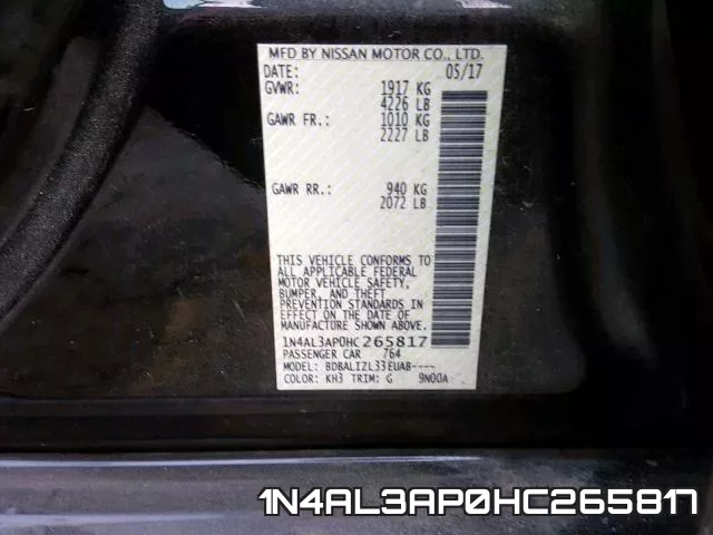1N4AL3AP0HC265817 фото 2