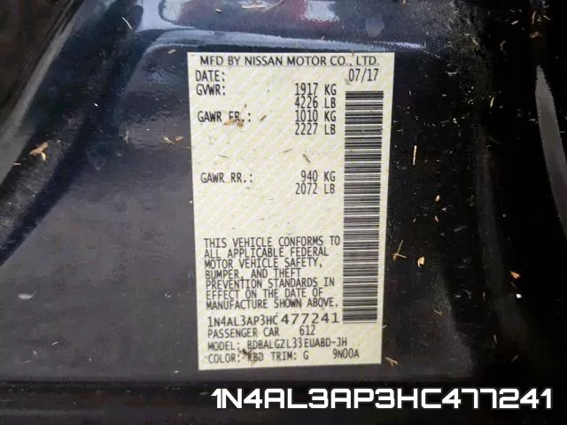 1N4AL3AP3HC477241 фото 2