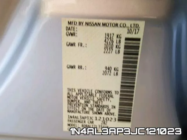 1N4AL3AP3JC121023 фото 2