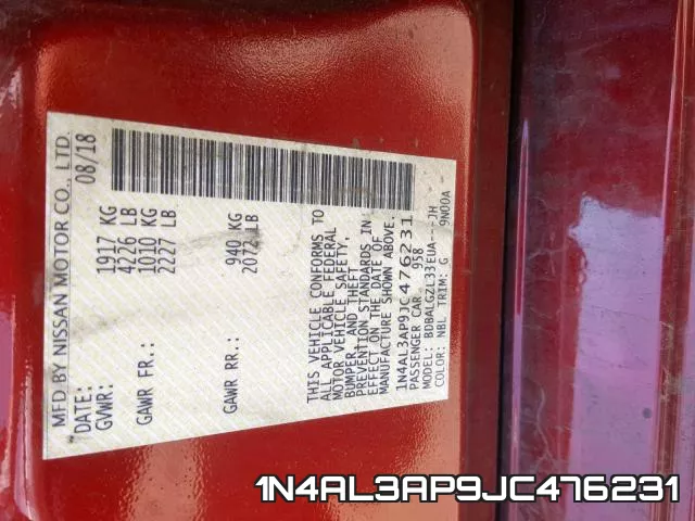 1N4AL3AP9JC476231 фото 2