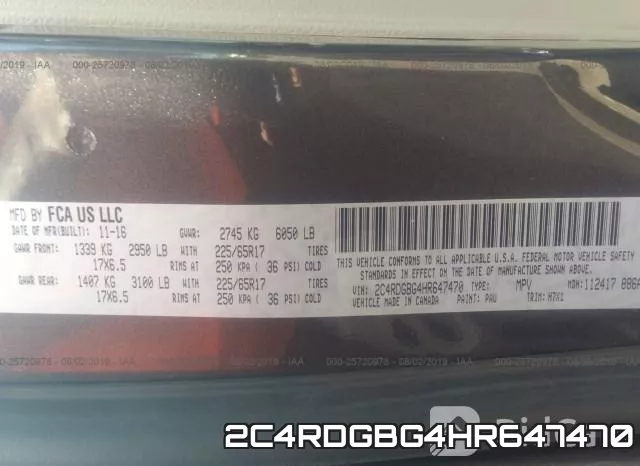 2C4RDGBG4HR647470 фото 10