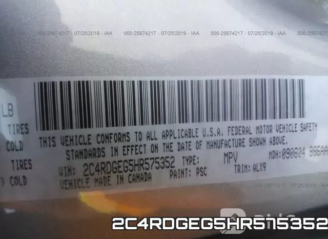2C4RDGEG5HR575352 фото 10