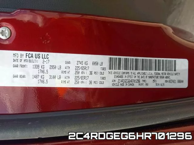 2C4RDGEG6HR701296 фото 2
