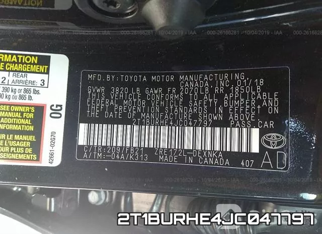 2T1BURHE4JC047797 фото 10