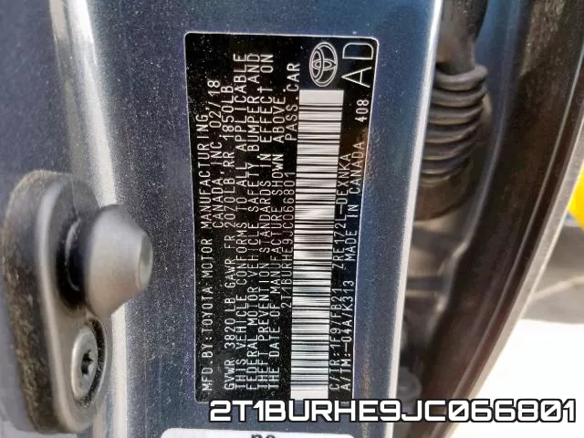 2T1BURHE9JC066801 фото 2