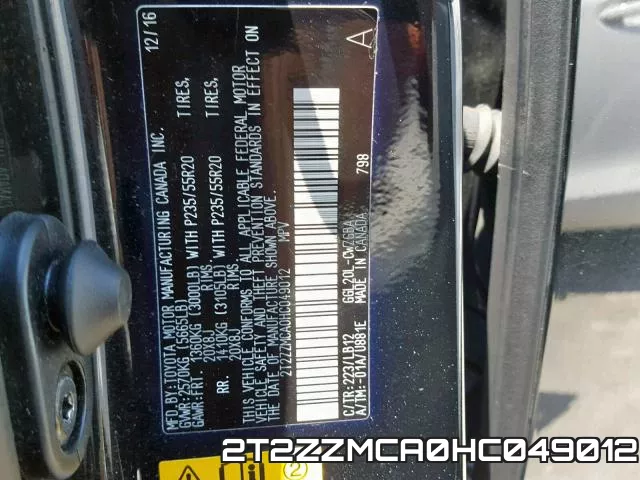 2T2ZZMCA0HC049012 фото 2