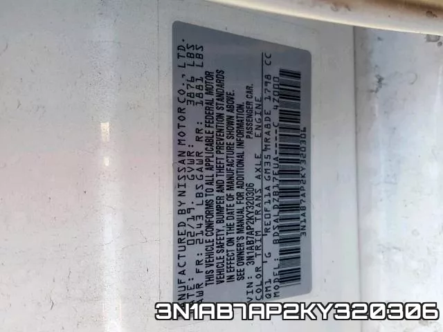 3N1AB7AP2KY320306 фото 2
