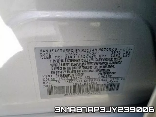 3N1AB7AP3JY239006 фото 2