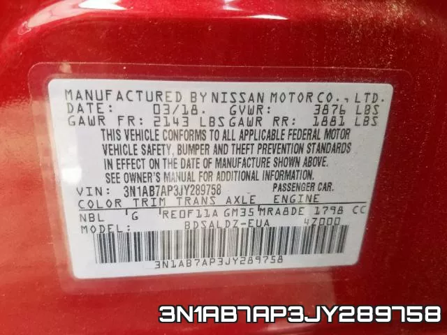 3N1AB7AP3JY289758 фото 2
