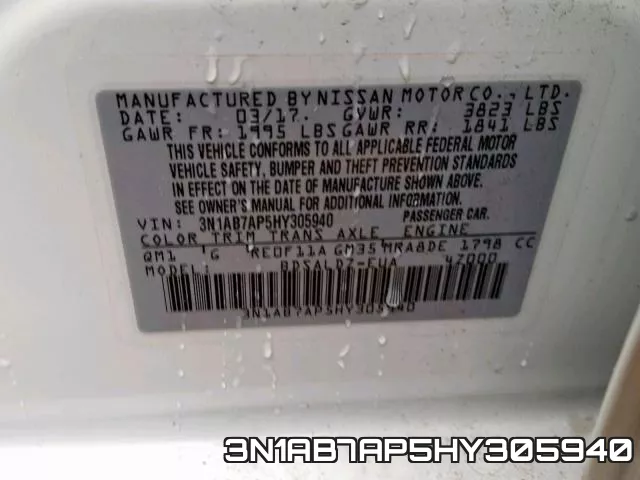 3N1AB7AP5HY305940 фото 2
