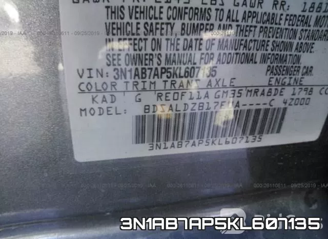 3N1AB7AP5KL607135 фото 9