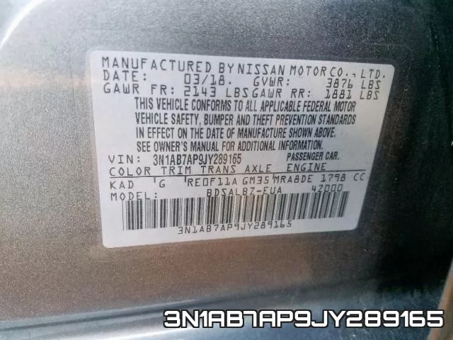 3N1AB7AP9JY289165 фото 2