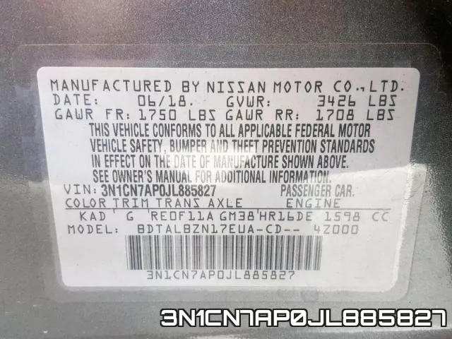 3N1CN7AP0JL885827 фото 2