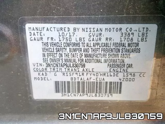 3N1CN7AP9JL830759 фото 2
