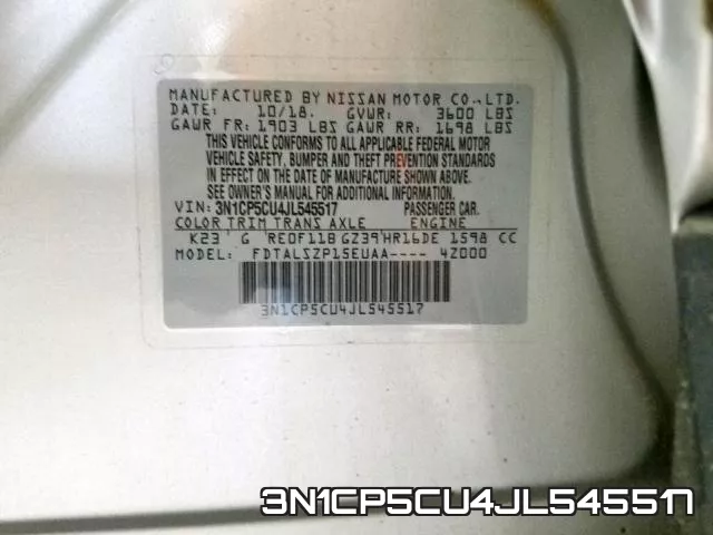 3N1CP5CU4JL545517 фото 2