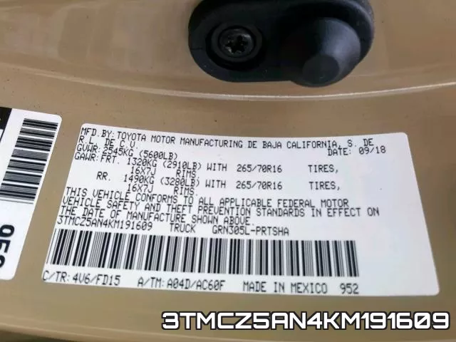 3TMCZ5AN4KM191609 фото 2