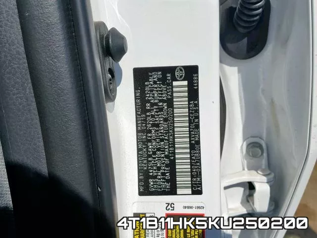 4T1B11HK5KU250200 фото 2