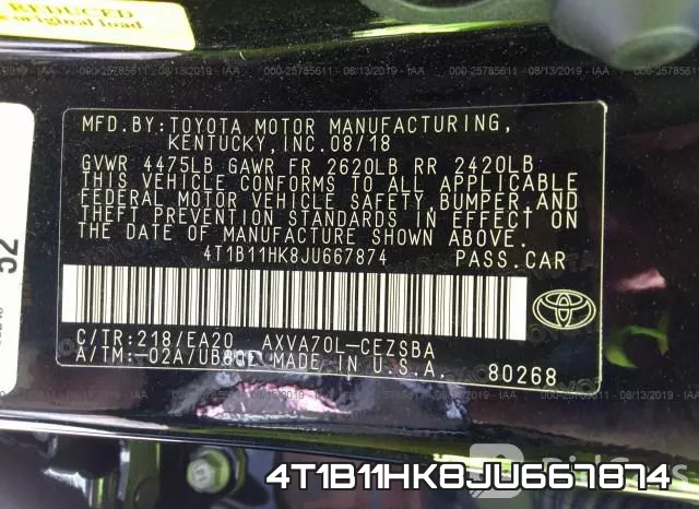 4T1B11HK8JU667874 фото 10