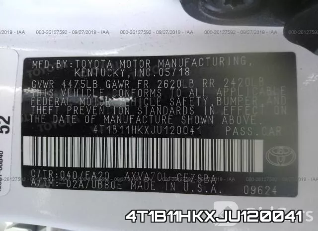 4T1B11HKXJU120041 фото 10