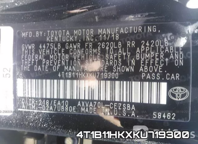 4T1B11HKXKU719300 фото 10