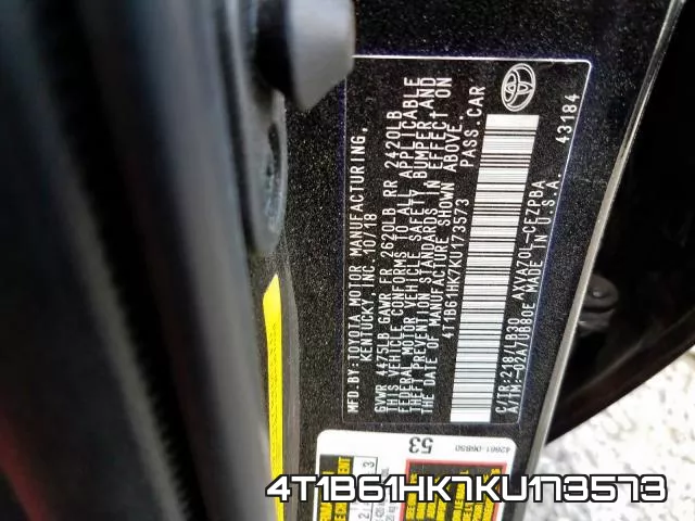 4T1B61HK7KU173573 фото 2