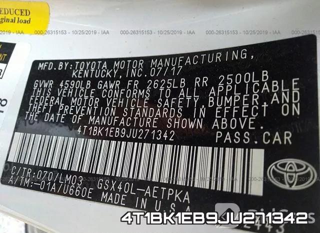 4T1BK1EB9JU271342 фото 10