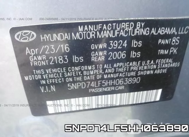 5NPD74LF5HH063890 фото 10