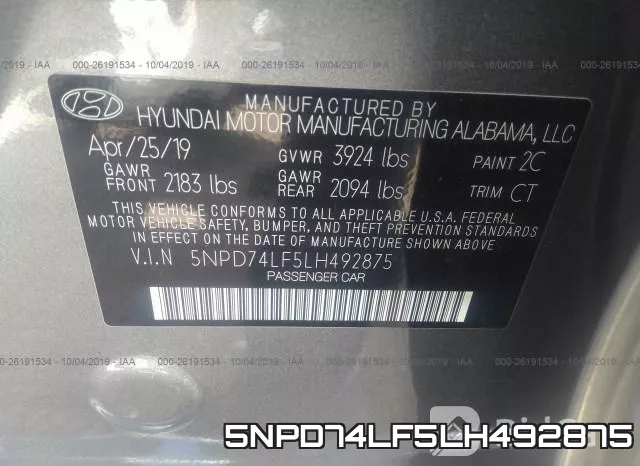 5NPD74LF5LH492875 фото 10
