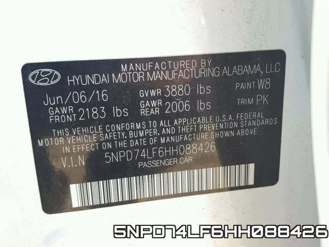 5NPD74LF6HH088426 фото 2