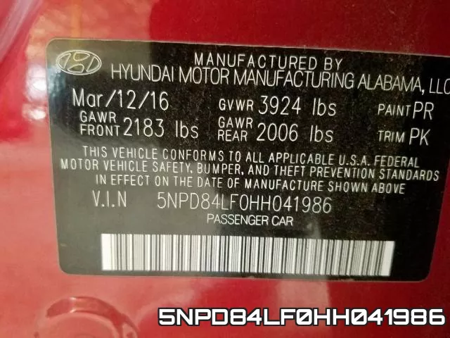 5NPD84LF0HH041986 фото 2