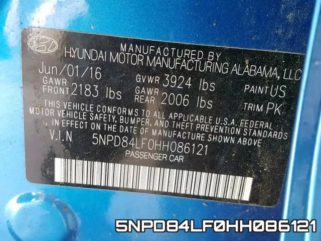 5NPD84LF0HH086121 фото 2